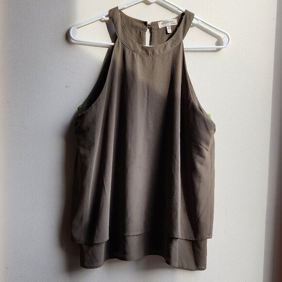 Monteau Olive Green Halter Tank Top Size Large - Picture 5 of 16